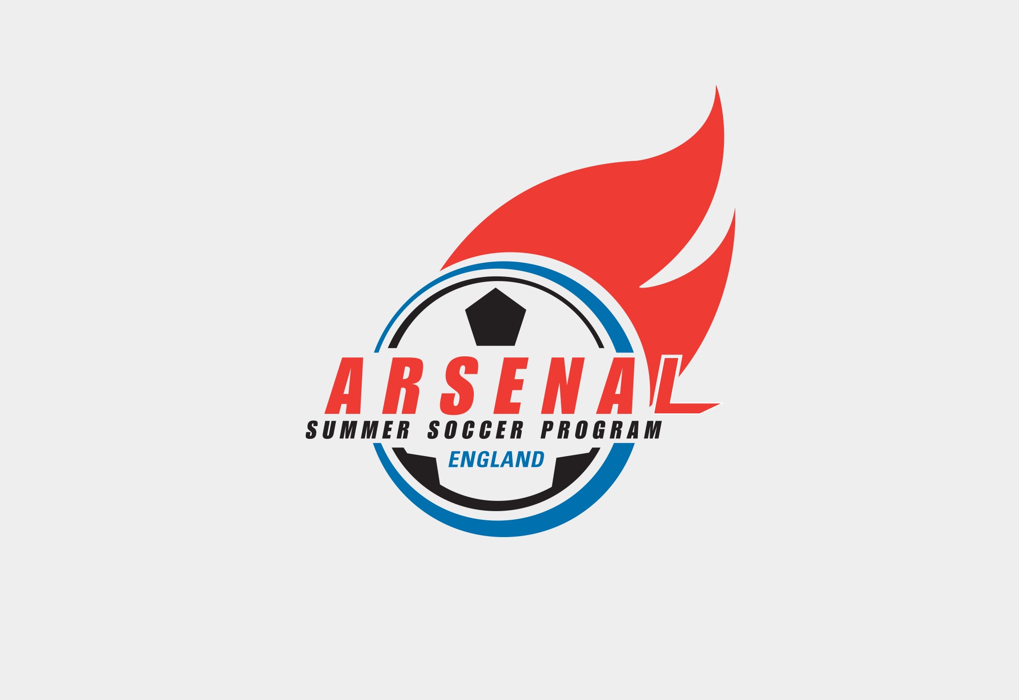 Arsenal-Summer-Soccer-Program-Logo-Design-1 Logo Design for a UK Youth Soccer Training Event